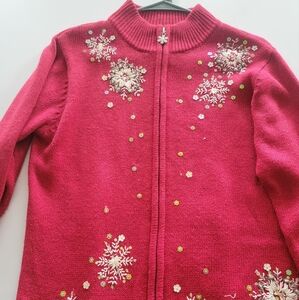 Embroidered snowflake sweater
